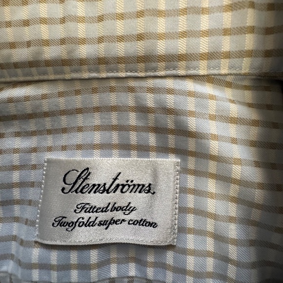Stenstroms Sweden Classic Blue Gingham Men's Casual Shirt 15.5 Medium - Picture 8 of 13